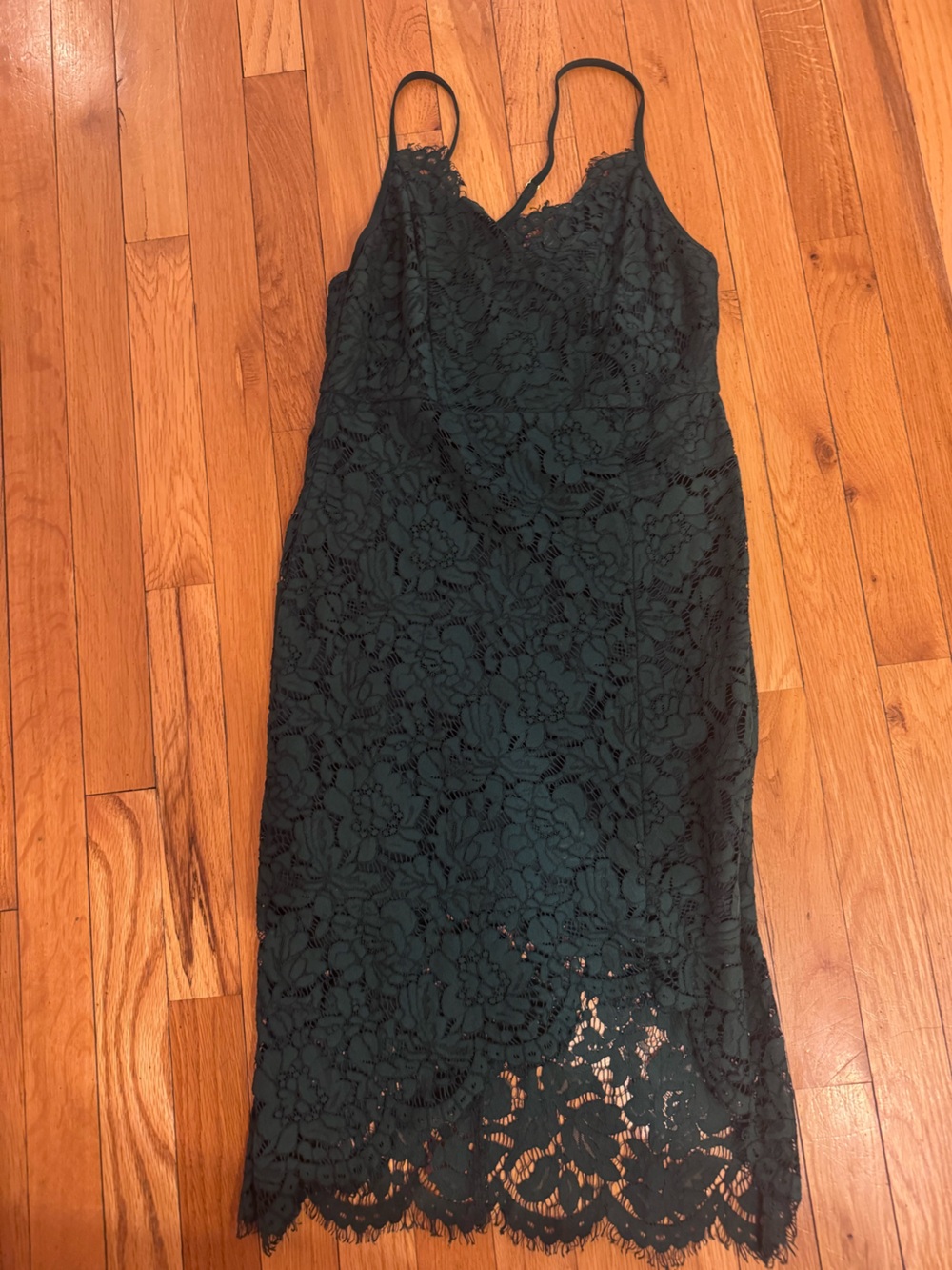 Lulu's Flirting with Desire Green Lace Midi Dress